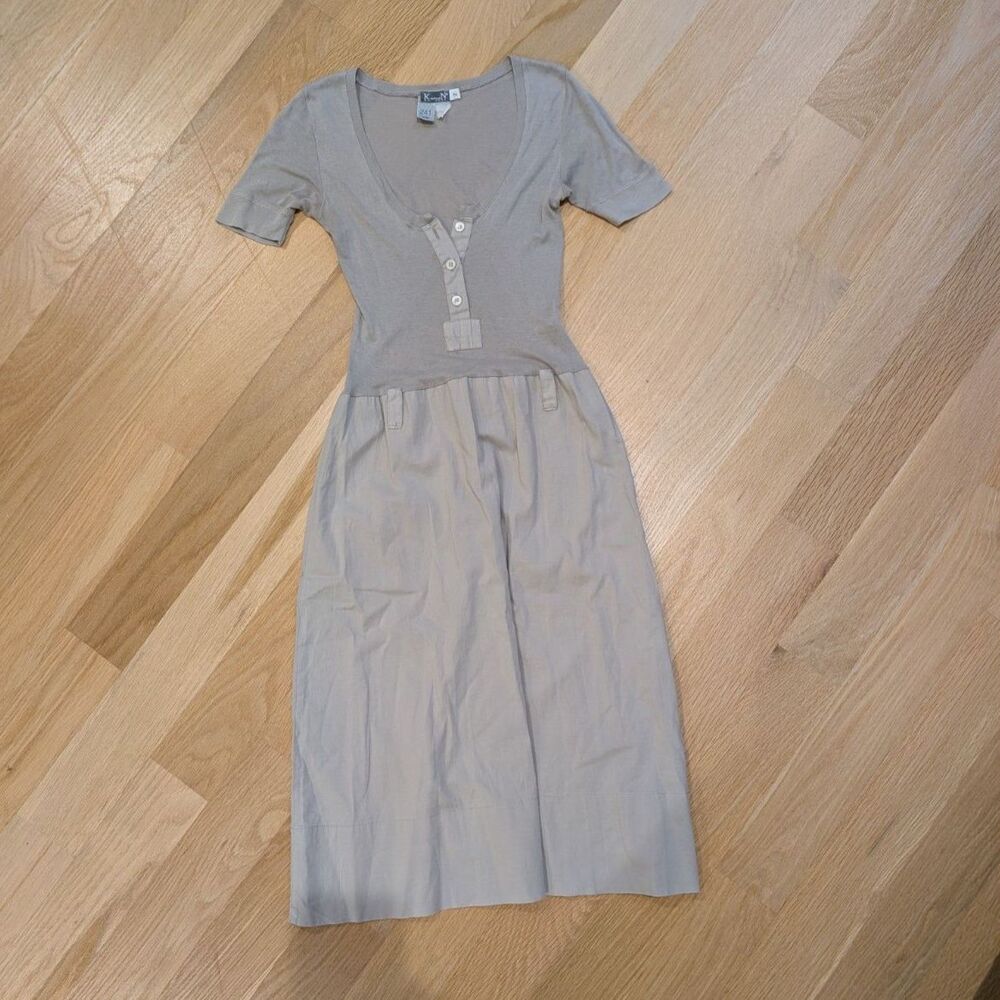 Kristensen Du Nord Taupe Double Layer Sheath Dress Size XS